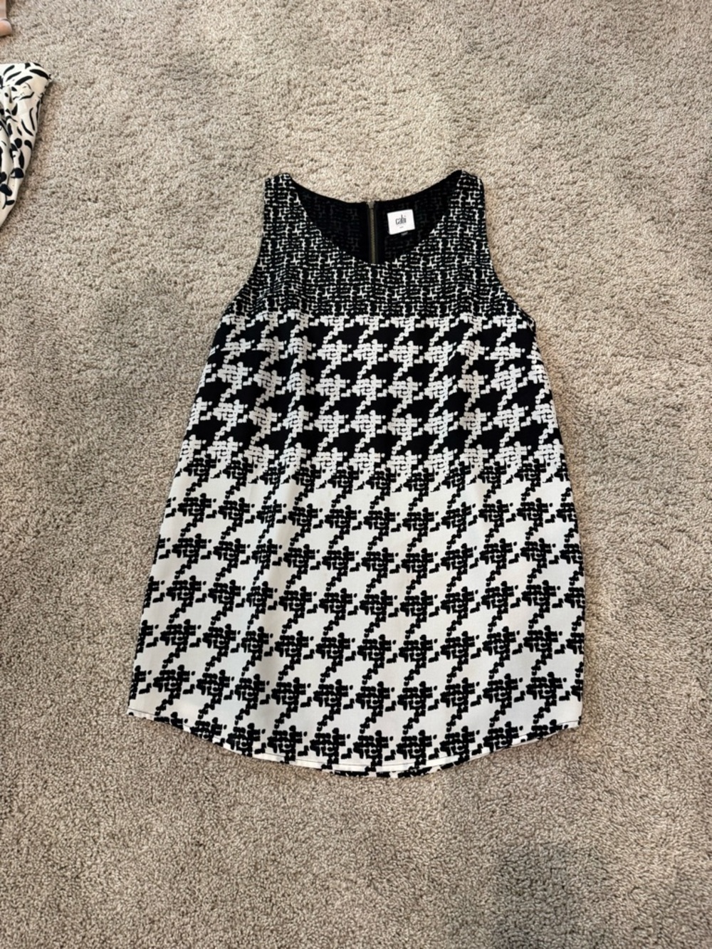 CAbi Black & White Houndstooth Tank